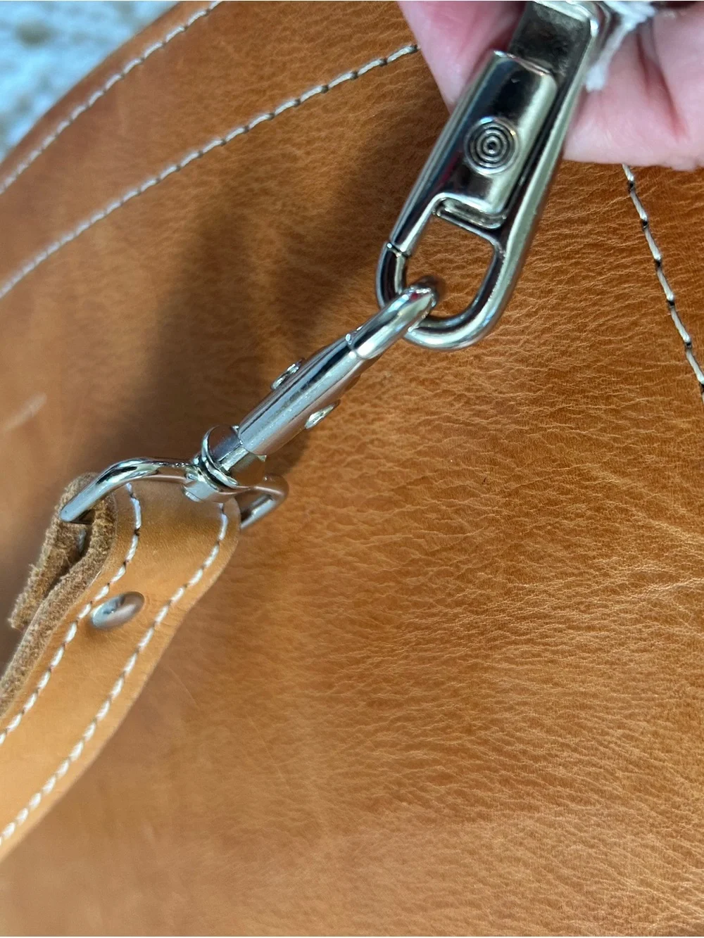 Chaco Tan Leather Messenger Bag with Adjustable Detachable Strap